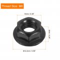 Uxcell M6x1 0mm Serrated Flange Hex Lock Nuts 25pcs 304 Stainless Steel Non-slip Metric Hexagon Nut Full Thread Bright Finish