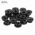 Uxcell M6x1 0mm Serrated Flange Hex Lock Nuts 25pcs 304 Stainless Steel Non-slip Metric Hexagon Nut Full Thread Bright Finish