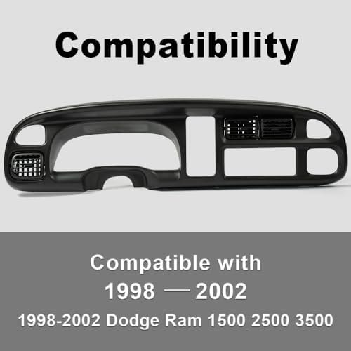 Dash Board Bezel Cover For 1998-2002 Dodge Ram 1500 2500 3500 Fit Instrument Panel W Vents