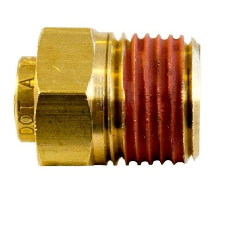 Pl1368-4b Push Lock Fitting Male Connector Brass Dot For Nylon Tubing In Tube Size 1 4 Pipe Thread Pack Of 10
