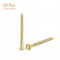 Uxcell Wood Screws M4 X 60mm Slotted Round Head Brass Self-tapping Woodworking Screw 20 Pcs