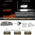 Vipmotoz Sequential Full Led Turn Signal Corner Lights Lamps Compatible With 1997-2004 Chevy Corvette C5 Chrome Housing Clear