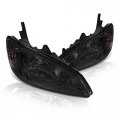 Instyleparts Honda Civic Smoke Lens Headlights With Chrome Housing 