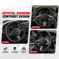 Auto Dynasty Steering Wheel Cover Breathable Microfiber Leather Car Protector With White Stitched 14 1 2 To 15 Inches Universal