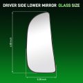 Left Driver Side Lower Mirror Glass Towing For Dodge Ram 1500 2500 3500 4500 5500 2010-2020 Convex With Backing Plate Replaces
