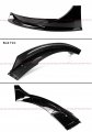 V Style Winglet 4pc Painted Gloss Black Front Bumper Lip Splitter Spoiler Kit Compatible For 2020-2022 Tesla Model Y All Models