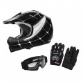 Dot Youth Kids Motocross Offroad Street Dirt Bike Helmet Goggles Gloves Atv Mx A Black Spiders Small