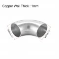 Uxcell Stainless Steel 304 Pipe Fitting Long Radius 90 Degree Elbow Butt-weld 1-inch Od 1mm Thick Size 5pcs