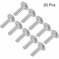 Uxcell Carriage Bolts Neck Bolt Round Head Square 304 Stainless Steel M6x25mm 20pcs