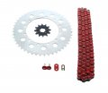 Kawasaki Kdx200 200 Kdx220 220 Red Chain Sprocket Silver 12 48 110l