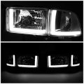 Auto Dynasty Led Drl Chrome Clear Side Headlight Corner Lamps Tool Kit Compatible With Dodge Ram Truck 94-02