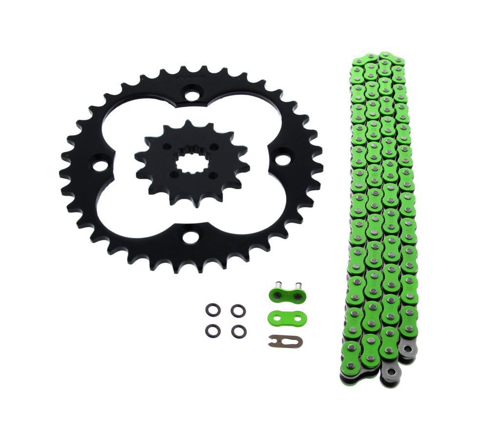 Fits Honda 400ex Trx400ex 520-94 Green O Ring Chain Sprocket Black 14 36