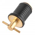 Qiilu T-handle Drain Plug Brass For 1-inch-diameter Drains Locks In Place Hull Livewell Boat Bilge Transom