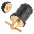 Qiilu T-handle Drain Plug Brass For 1-inch-diameter Drains Locks In Place Hull Livewell Boat Bilge Transom