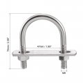 Uxcell Round U-bolt 1 85 47mm Inner Width 75mm Length Steel M8 With Nuts Plate Washers 4 Set