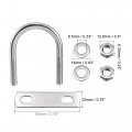 Uxcell Round U-bolt 1 85 47mm Inner Width 75mm Length Steel M8 With Nuts Plate Washers 4 Set
