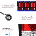 Sequential Turn Signal Premium Oled Neon Tube Tail Light Lamp For 2007-2018 Jeep Wrangler Rosso Red Lens Driver Passenger Side