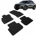 Ikon Motorsports Floor Mats For 2019-2023 Audi Q3 F3 Black Nylon Front Rear Row Carpet Liners 4pcs Full Set 2020 2021 2022