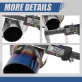 Universal 2 Inches Straight-through Muffler With Double Walled Slant Burnt Diagonal Cut Tip Stainless Steel