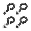 4 Pack Eye Bolts M6 X 12mm 304 Stainless Steel Threadedbolt Black Eye Hooks With Nut For Hanging Or Securing Cables 