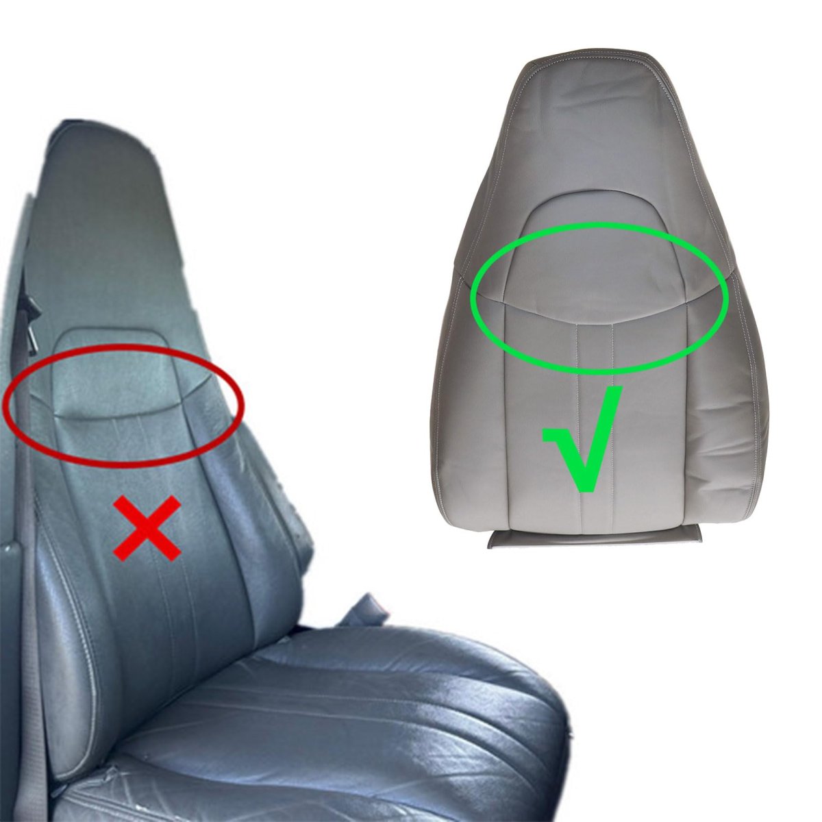 Seat Cover Microfiber Leather And Foam Cushion For Chevy Express Gmc Savana Van 2003 To 2014 Driver Or Passenger Side Bottom