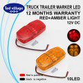 Ledvillage 4 Inch 5 Amber Red Led Double Bullseye Sealed Rectangular Bulb Side Marker Fender Lights Trailer Truck Lorry Suv Bus