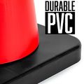 18 High Hat Cones In Fluorescent Orange With Reflective Sleeve And Black Base For Indoor Outdoor Traffic Work Area Safety