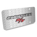 Dodge Charger R T 3d Logo On Pattern Brushed Aluminum License Plate Official Licensed