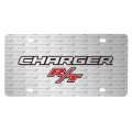Dodge Charger R T 3d Logo On Pattern Brushed Aluminum License Plate Official Licensed