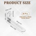 25pcs Adjustable L-shape Corner Brace 1 3 X 2 6 0 Metal Slotted 90 Degree Right Angle Shelf Bracket Support For Wooden