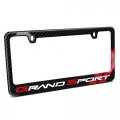 Ipick Image For Red Stripes Real Carbon Fiber License Plate Frame Chevrolet Corvette C6 Grand Sport