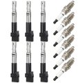 6 Ignition Coils With Iridium Spark Plugs 3 Pins Packs Fits For Volkswagen Golf 2002-2005 Coil And Replaces Uf404