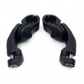 Httmt- Black 2 5 Inches Short Angled Adjustable Highway Foot Peg Mount Kit Compatible With 1 25 1-1 4 Engine Guard Kawasak