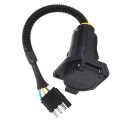 4-pin To 7-way Round Blade Trailer Adapter  Easy Installation Suitable For Light Display