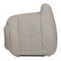 Driver Bottom And Top Lean Back Perforated Leather Seat Covers For Cadillac Escalade Esv Ext 2003 2004 2005 2006 Shale Light