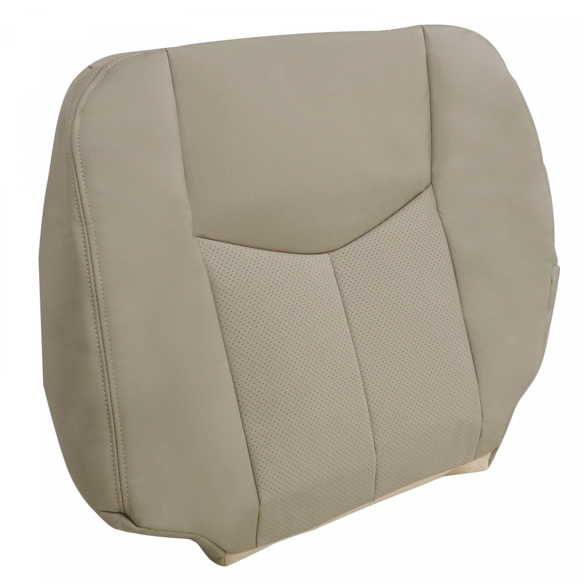 Driver Bottom And Top Lean Back Perforated Leather Seat Covers For Cadillac Escalade Esv Ext 2003 2004 2005 2006 Shale Light