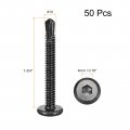 Uxcell Hex Socket Self Tapping Screws 10 X 1-3 4 410 Stainless Steel Sheet Metal Flat Head Drilling Screw 50pcs Black