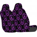 Fehuew Purple Hearts Peace Sign 2 Pcs Car Seat Covers Set Vehicle Front Protector Auto Interior Accessories Protetors Mat