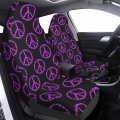Fehuew Purple Hearts Peace Sign 2 Pcs Car Seat Covers Set Vehicle Front Protector Auto Interior Accessories Protetors Mat