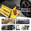 Mechanic Rolling Seat With 3 Storage Drawers And Tool Tray Heavy Duty Steel Frame Padded Cushion 350 Lbs Capacity Yellow