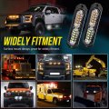 Led Strobe Light White Amber 12 Emergency Surface Mount Grille 4pc Pack Mini Warning Flashing Grill Bar Upgraded Waterproof For