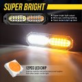 Led Strobe Light White Amber 12 Emergency Surface Mount Grille 4pc Pack Mini Warning Flashing Grill Bar Upgraded Waterproof For