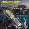 Led Strobe Light White Amber 12 Emergency Surface Mount Grille 4pc Pack Mini Warning Flashing Grill Bar Upgraded Waterproof For