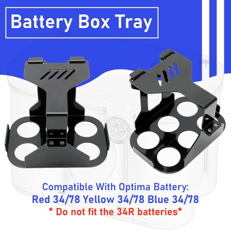 Optima Battery Box Tray Hold For Group 34 78 Atv Utv Truck Mount Holder Black