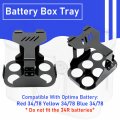 Optima Battery Box Tray Hold For Group 34 78 Atv Utv Truck Mount Holder Black