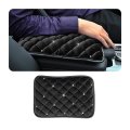 Auceli Fluffy Car Armrest Cover Bling Diamond Auto Center Console Pad Soft Seat Box Protector Plush Cushion For Arm Rest 