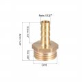 Uxcell Brass Hose Barb Fitting Connector 8mm X G1 2 Male Pipe Adapter 5pcs