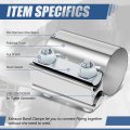 Auto Dynasty 2 Inches Butt Joint Band Exhaust Muffler Seal Clamp Sleeve Universal Use For Outer Diameter Pipe Stainless Steel