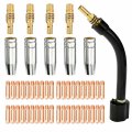 Mig130-050 50 Pcs Mig Wire Feeder Welder Consumables 20-pcs 030a Tip 0 35a 5-pcs Nozzle Holder And Swan Neck