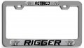 Retired Rigger Career Ch Steel License Plate Frame Raised Epoxy Style Tag Holder 